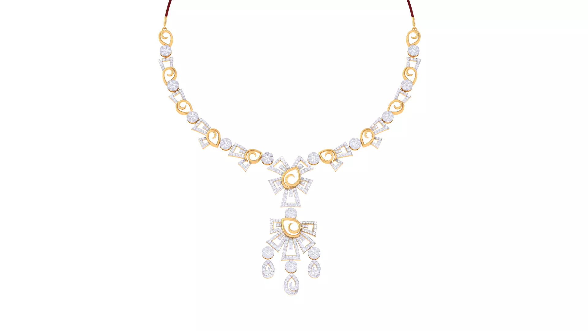 SILVER AND GOLD DIAMOND NECKLACE 3D print model