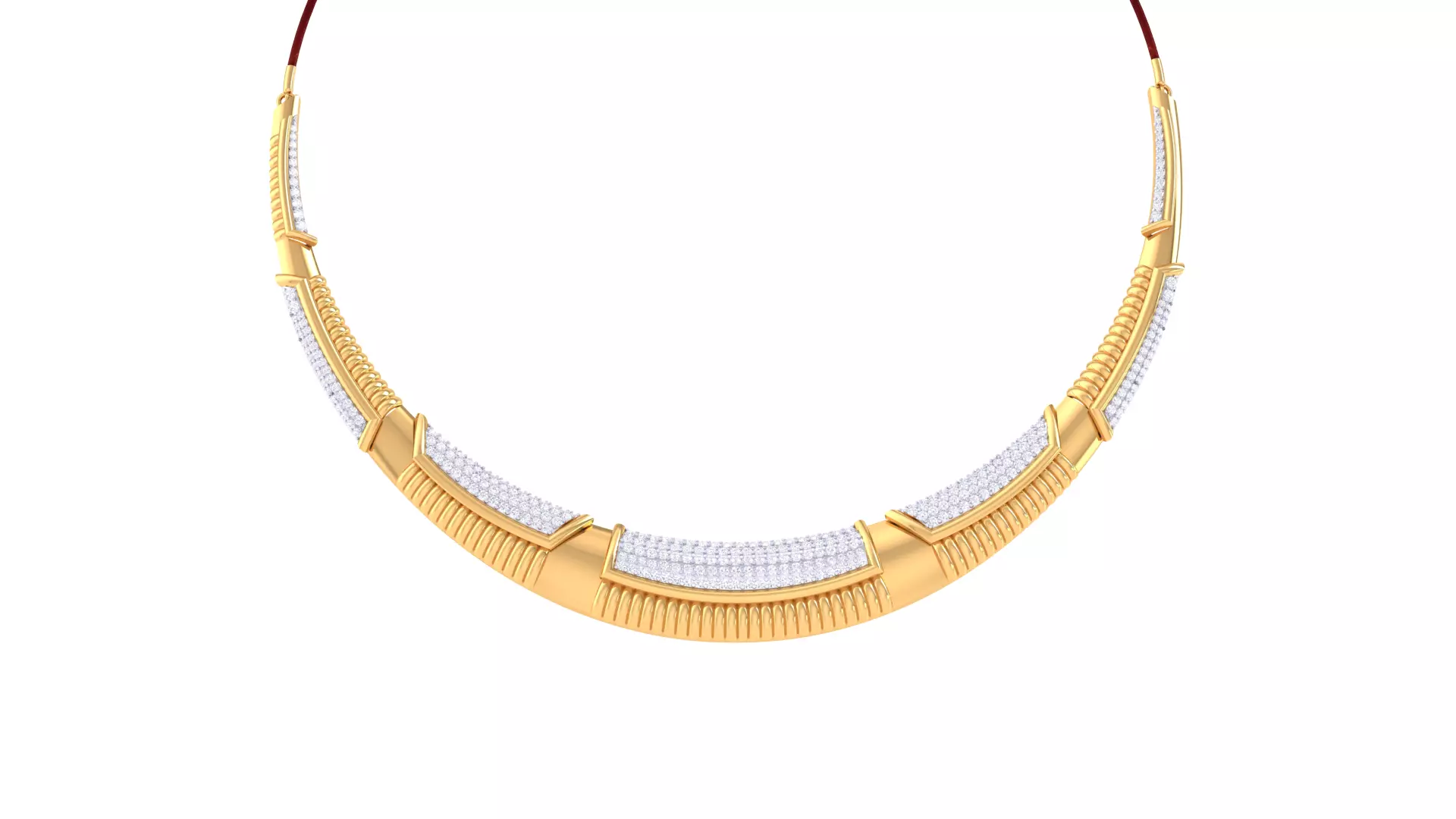 SILVER AND GOLD DIAMOND NECKLACE 3D print model