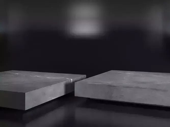 Low Marble Plinth Square Coffee Table