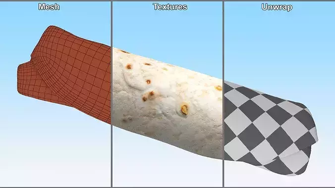 Burrito Wrap 3D model 7