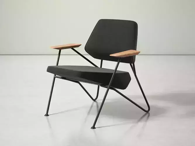 Polygon chair with legs and armrests