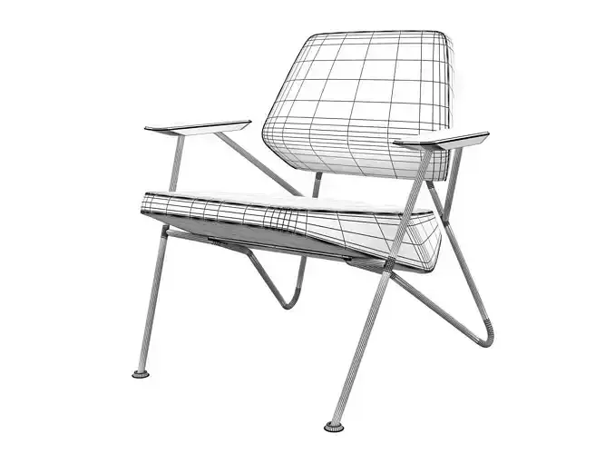 Polygon chair with legs and armrests