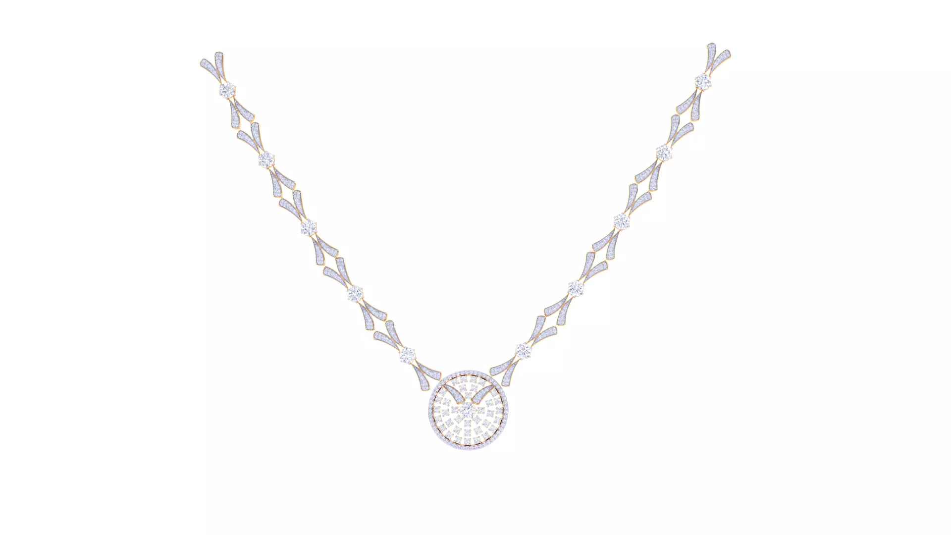 SILVER AND GOLD DIAMOND NECKLACE 3D print model