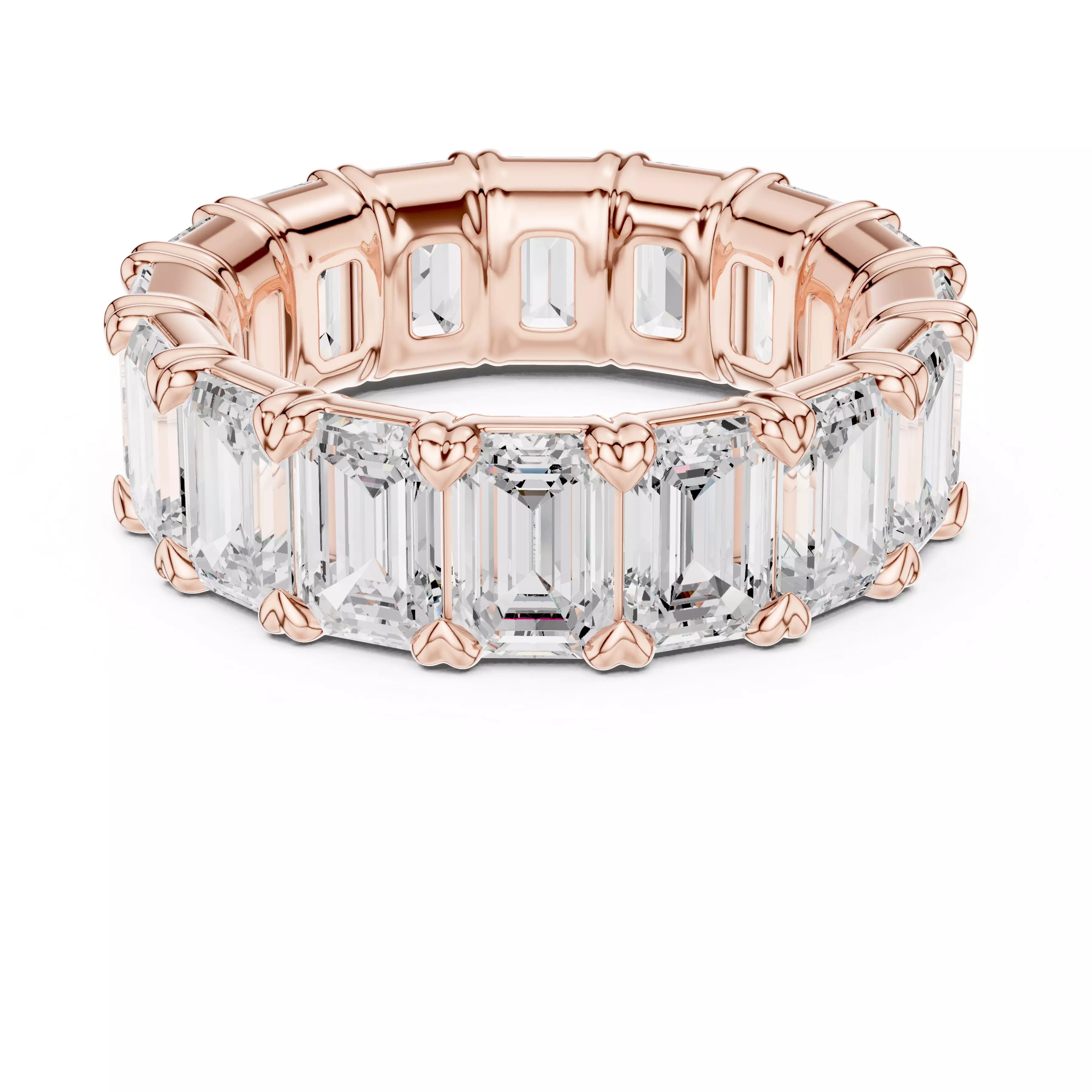 8 ct Emerald Diamond Eternity Band 3dm stl renders animation 3D print model