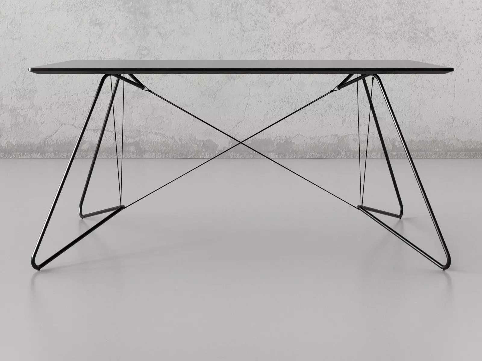Oas dining table with metal base 3D model_1