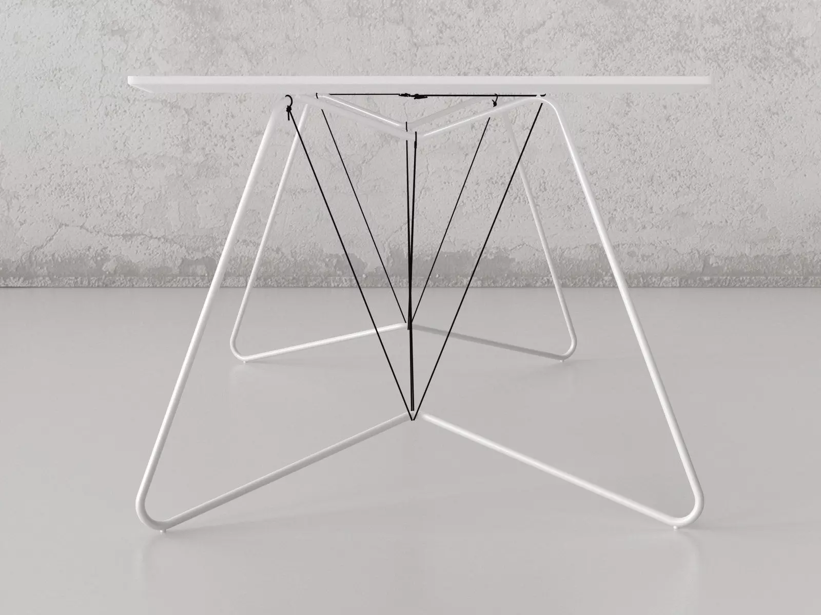 Oas dining table with metal base 3D model_2
