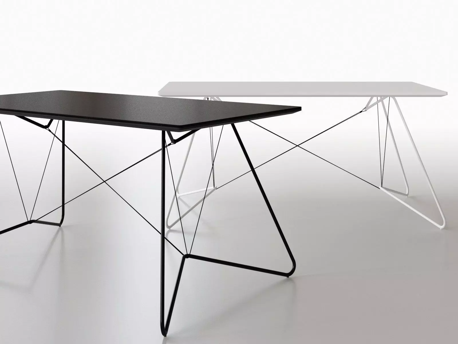 Oas dining table with metal base 3D model_0