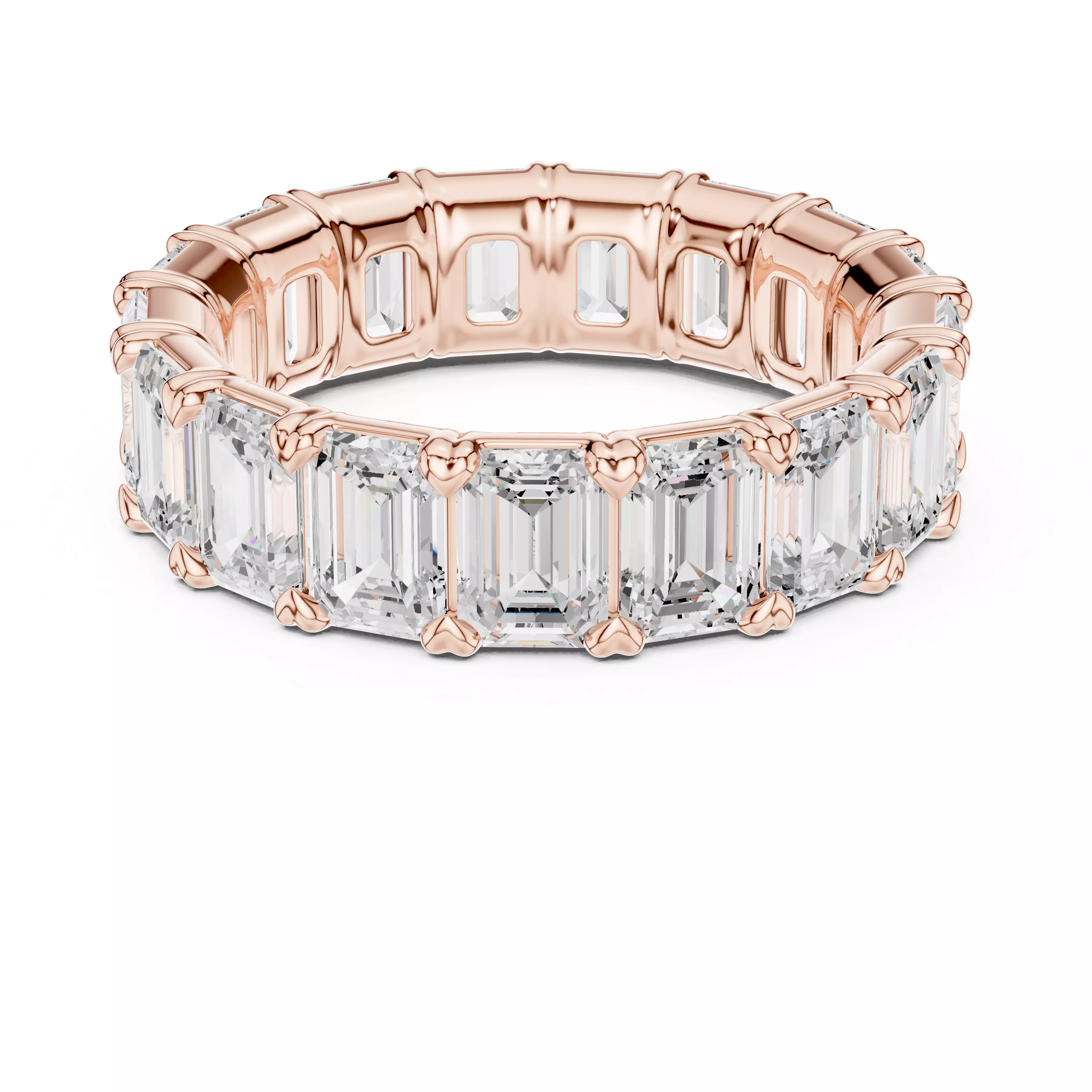 6 ct Emerald Diamond Eternity Band 3dm stl renders animation 3D print model