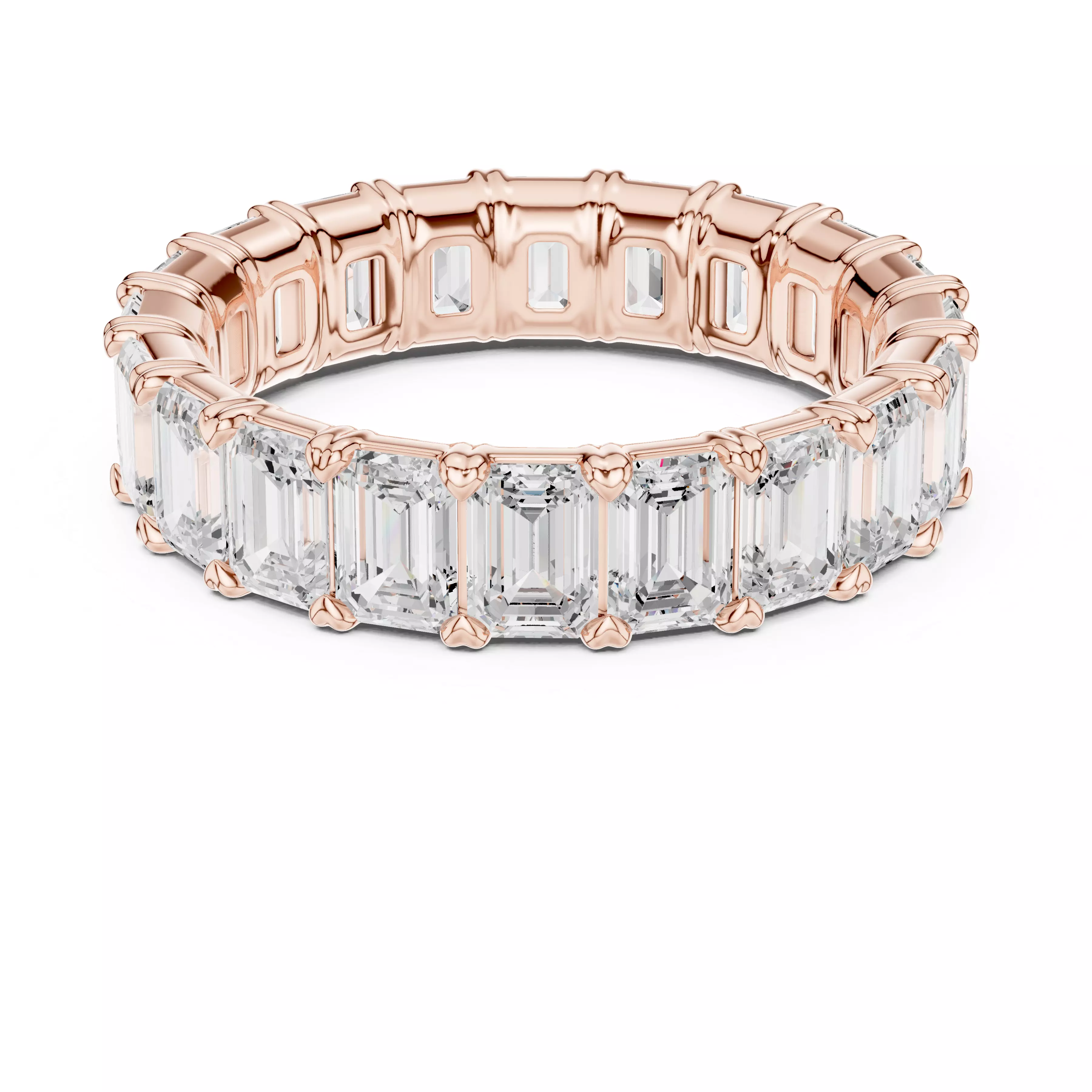 4 ct Emerald Diamond Eternity Band 3dm stl renders animation 3D print model