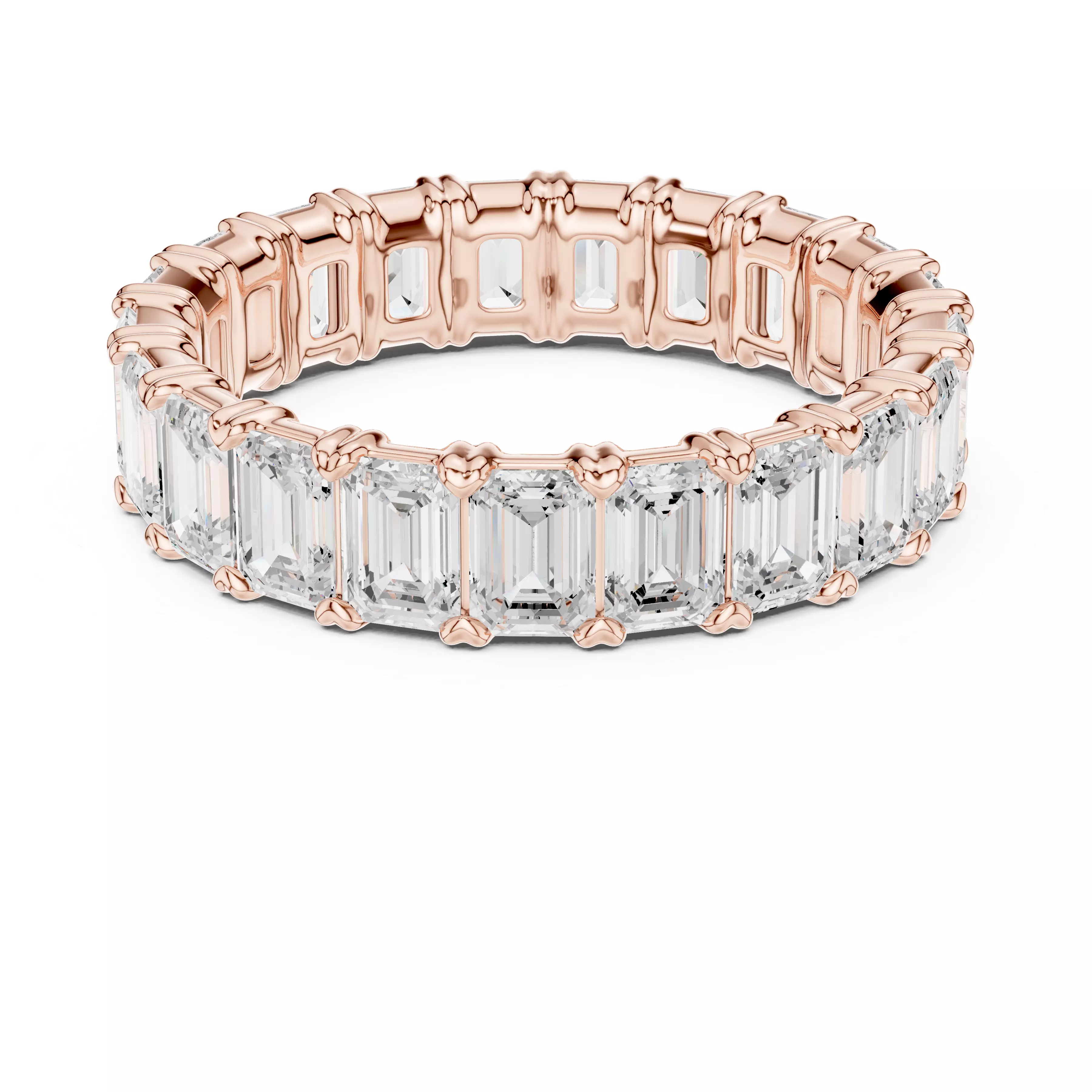 3 ct Emerald Diamond Eternity Band 3dm stl renders animation 3D print model