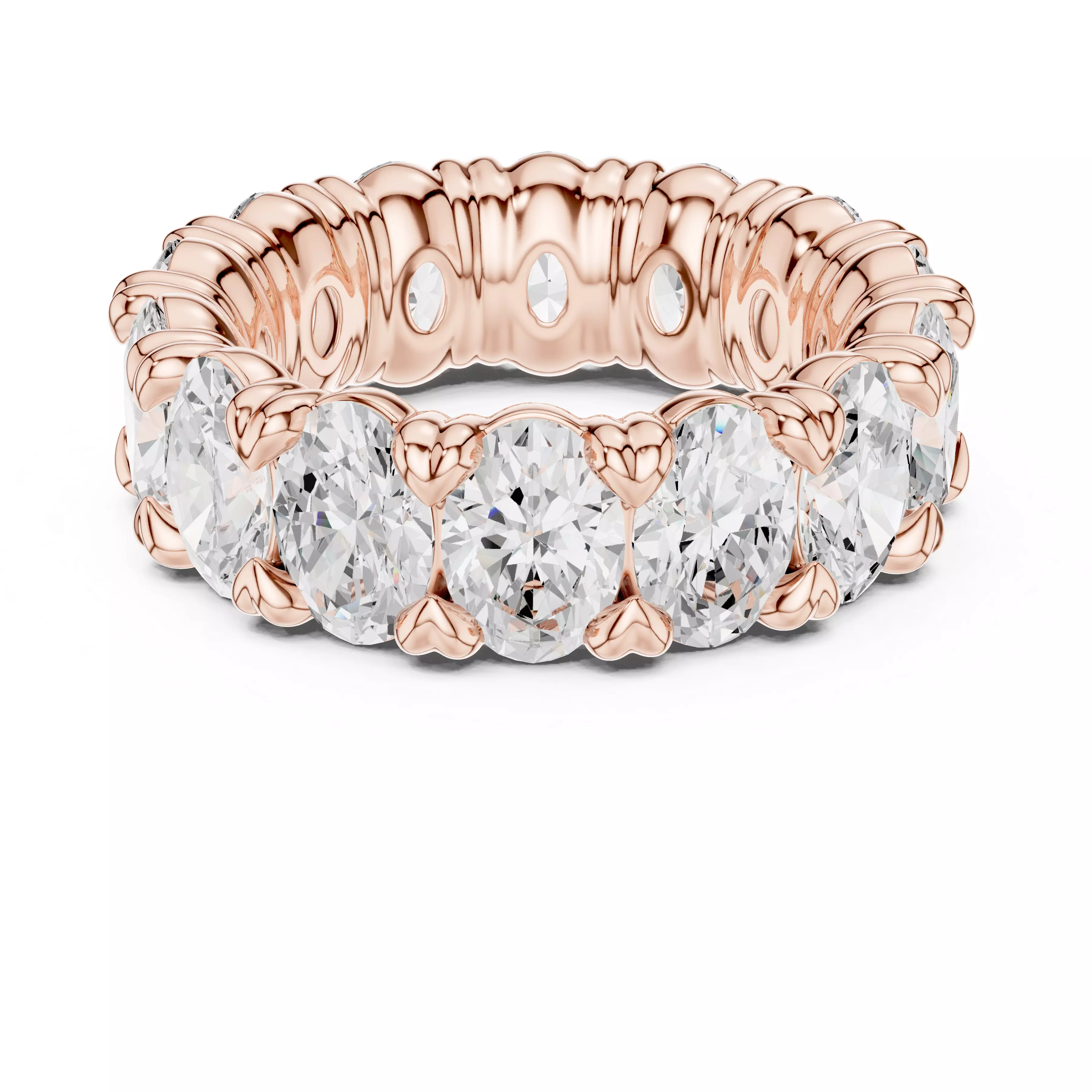8 ct Oval Diamond Eternity Band 3dm stl renders animation 3D print model