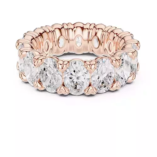 8 ct Oval Diamond Eternity Band 3dm stl renders animation 