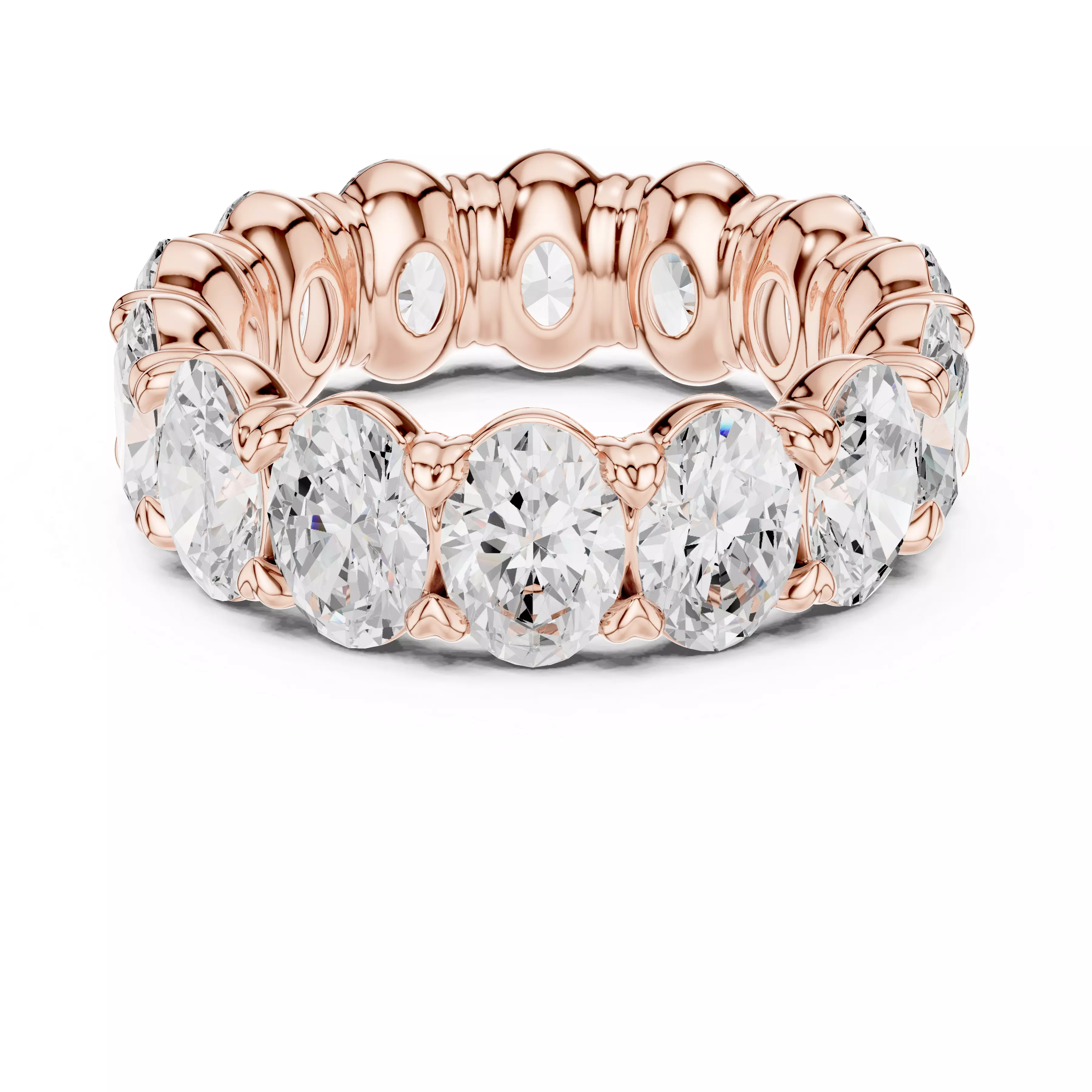 7 ct Oval Diamond Eternity Band 3dm stl renders animation 3D print model