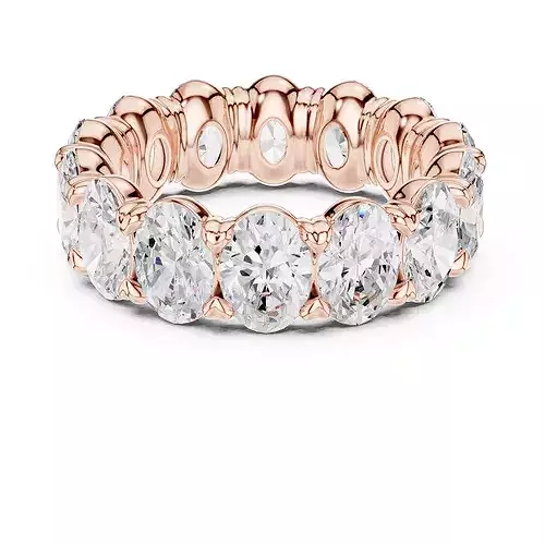 7 ct Oval Diamond Eternity Band 3dm stl renders animation 