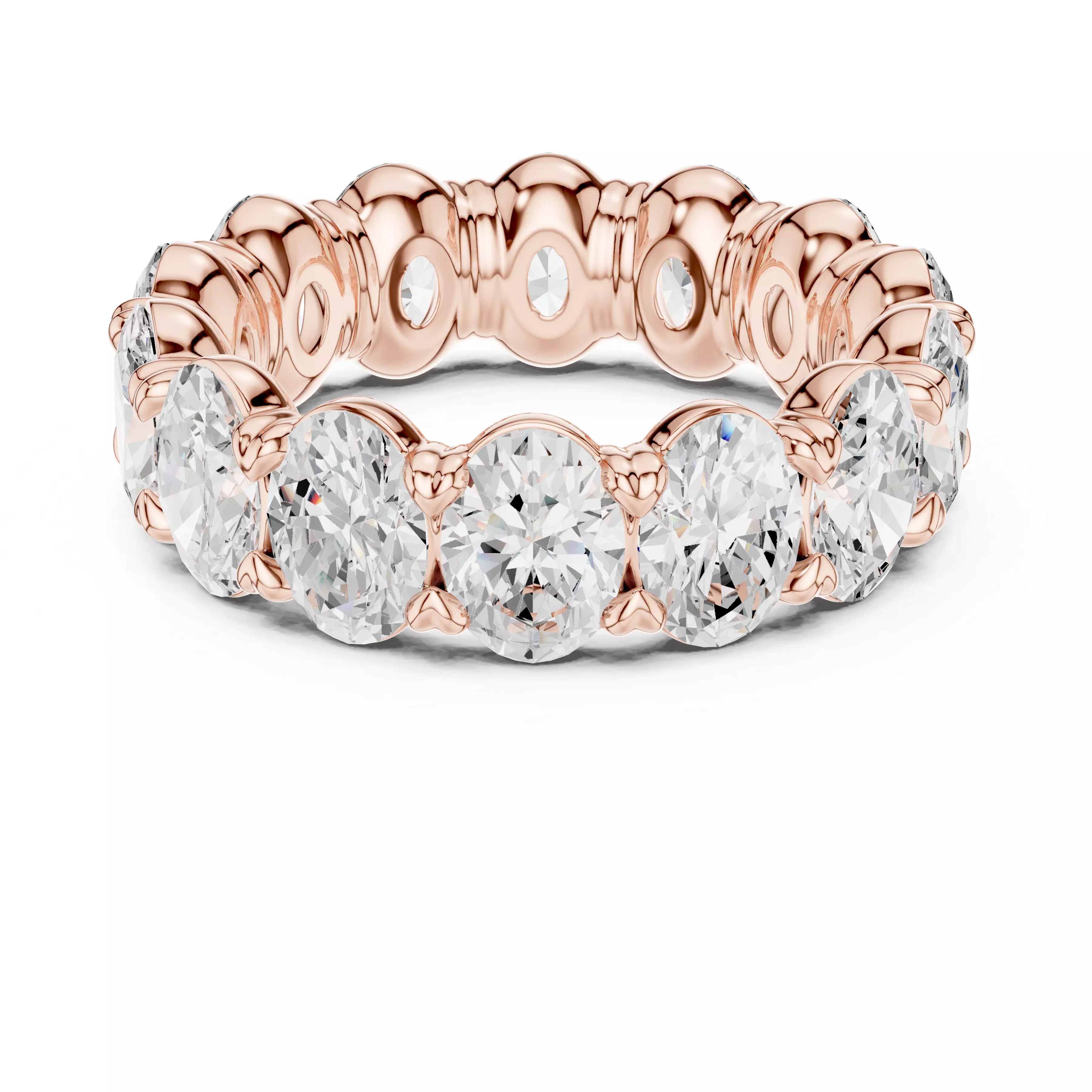 6 ct Oval Diamond Eternity Band 3dm stl renders animation 3D print model