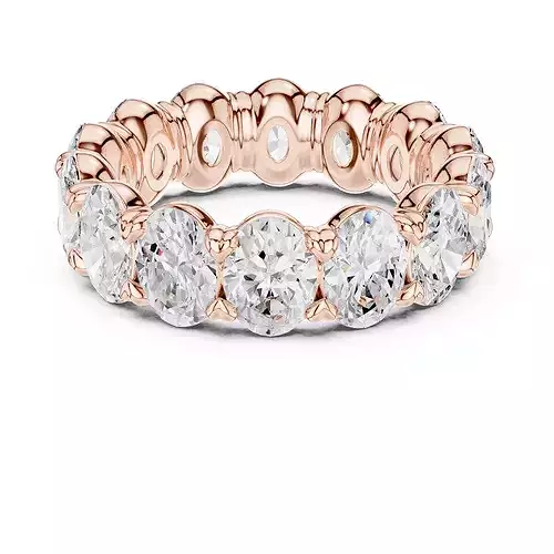 6 ct Oval Diamond Eternity Band 3dm stl renders animation 
