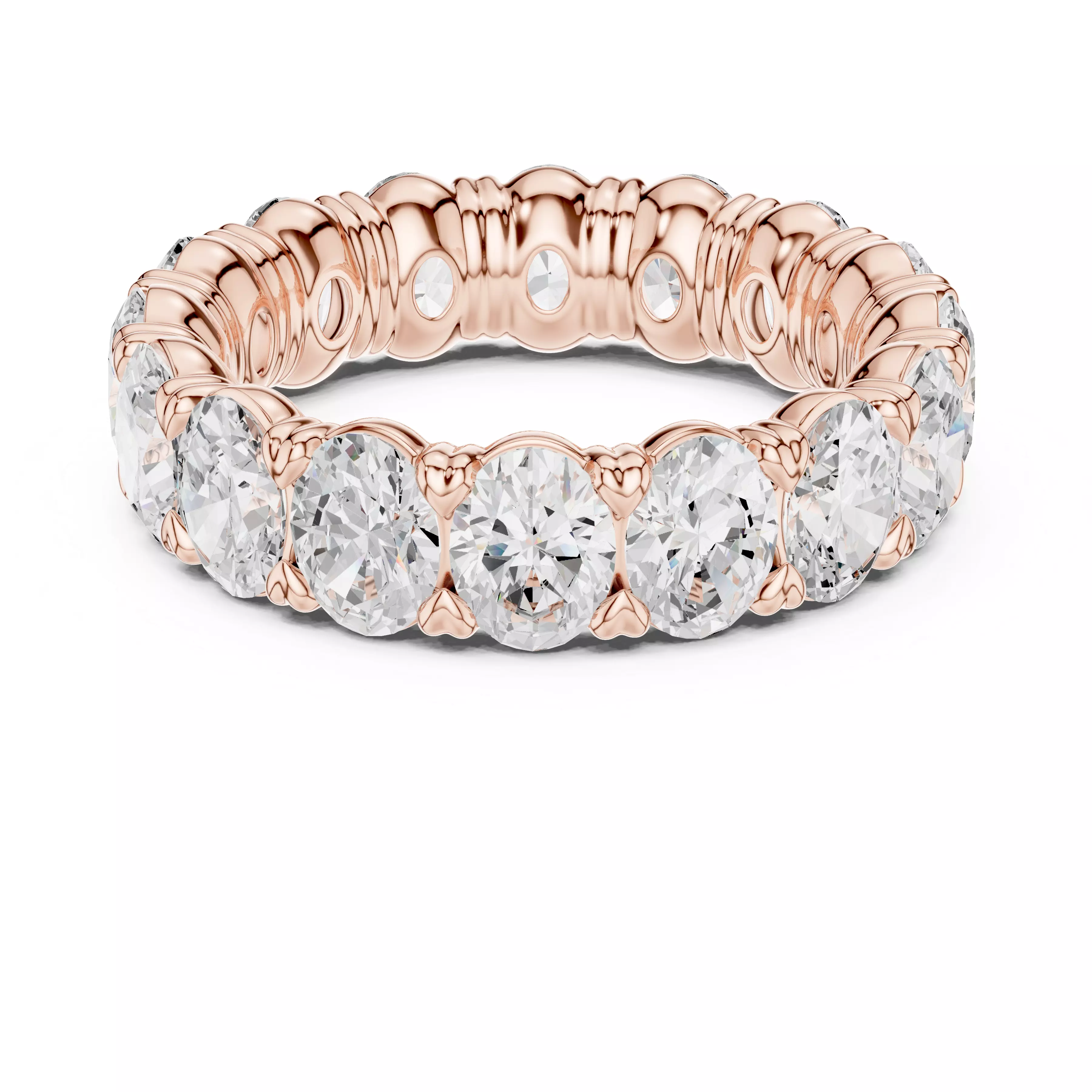 5 ct Oval Diamond Eternity Band 3dm stl renders animation 3D print model