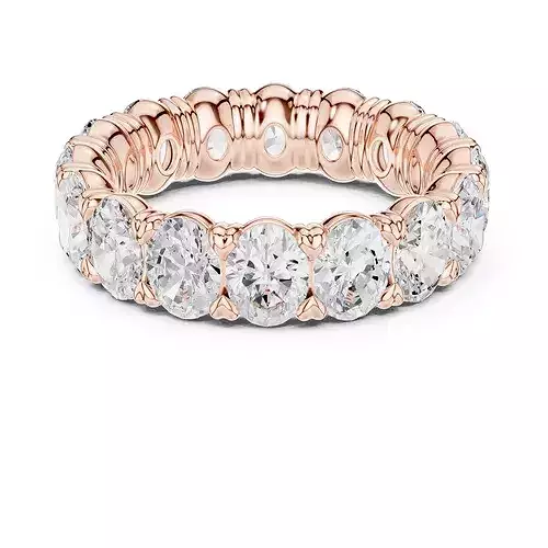 5 ct Oval Diamond Eternity Band 3dm stl renders animation 