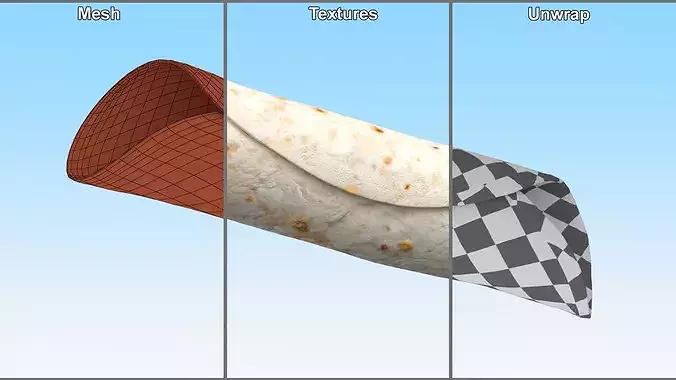 Tortilla Wrap 3D model 7