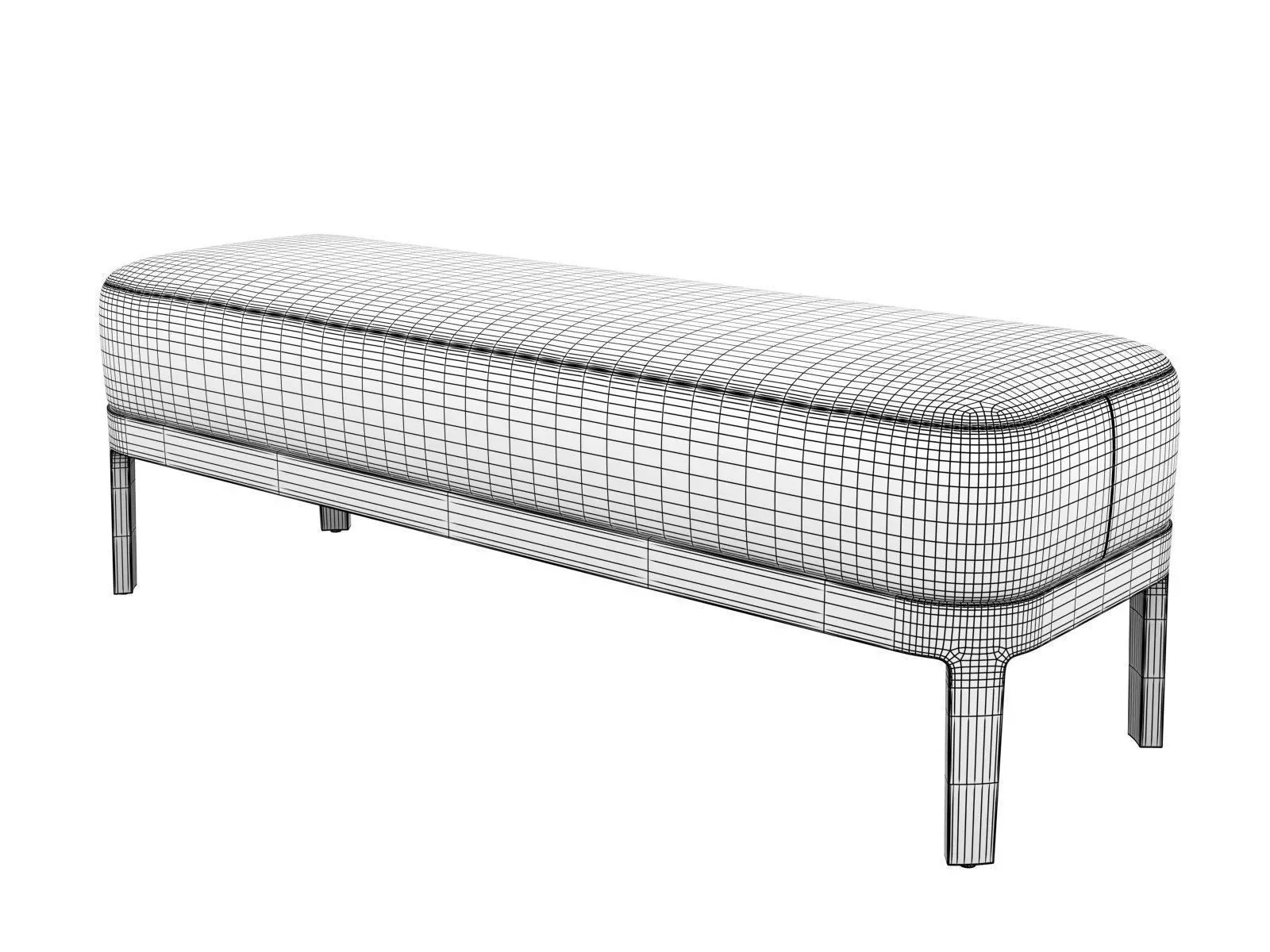 Fulham Bench 3D model_2