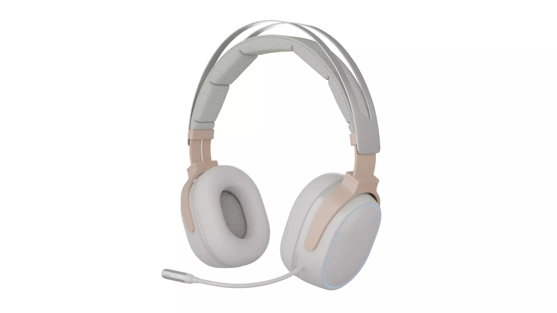 Modern Wireless Gaming Headphones with LED Light and Boom Mic 3D model