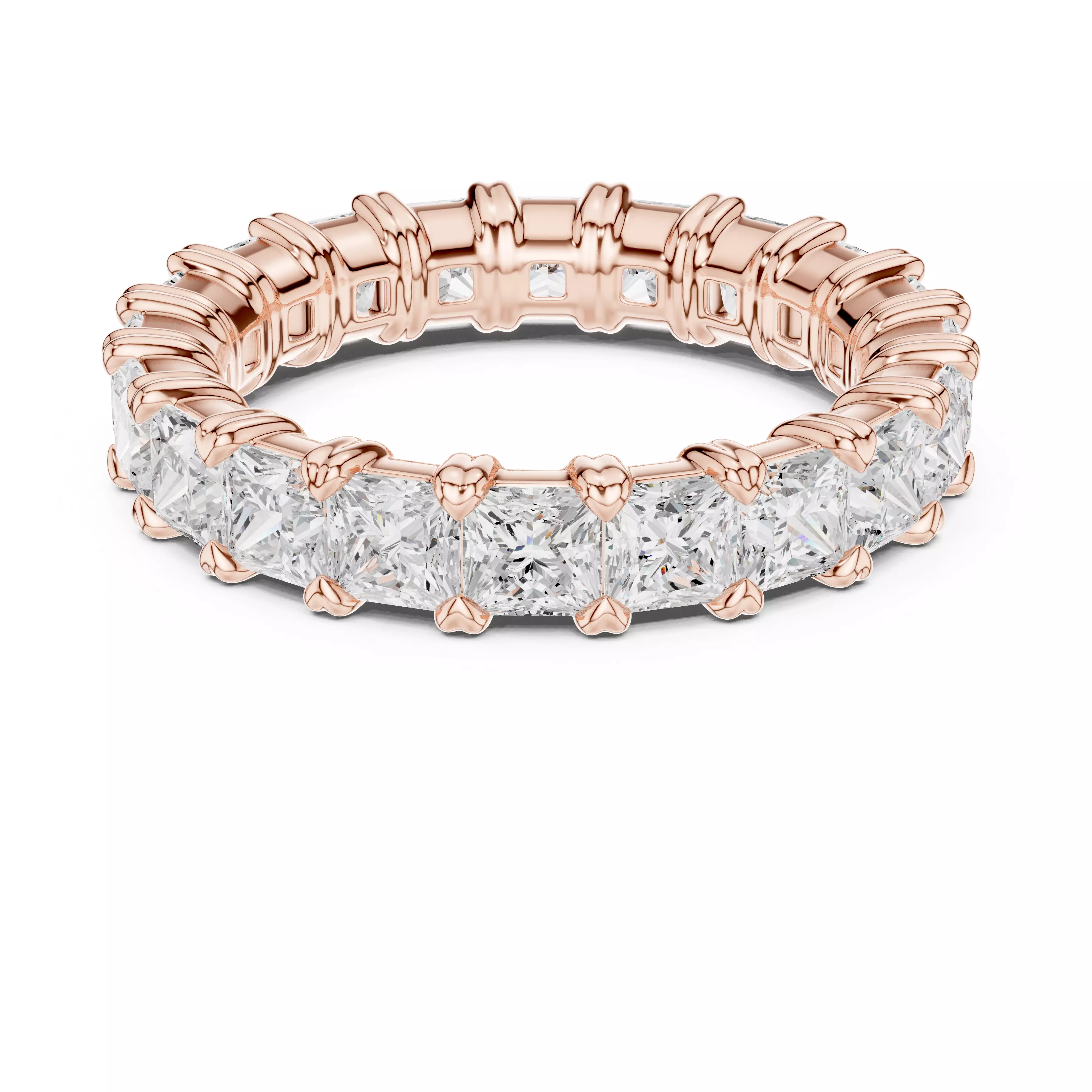 4 ct Princess Diamond Eternity Band 3dm stl renders animation 3D print model