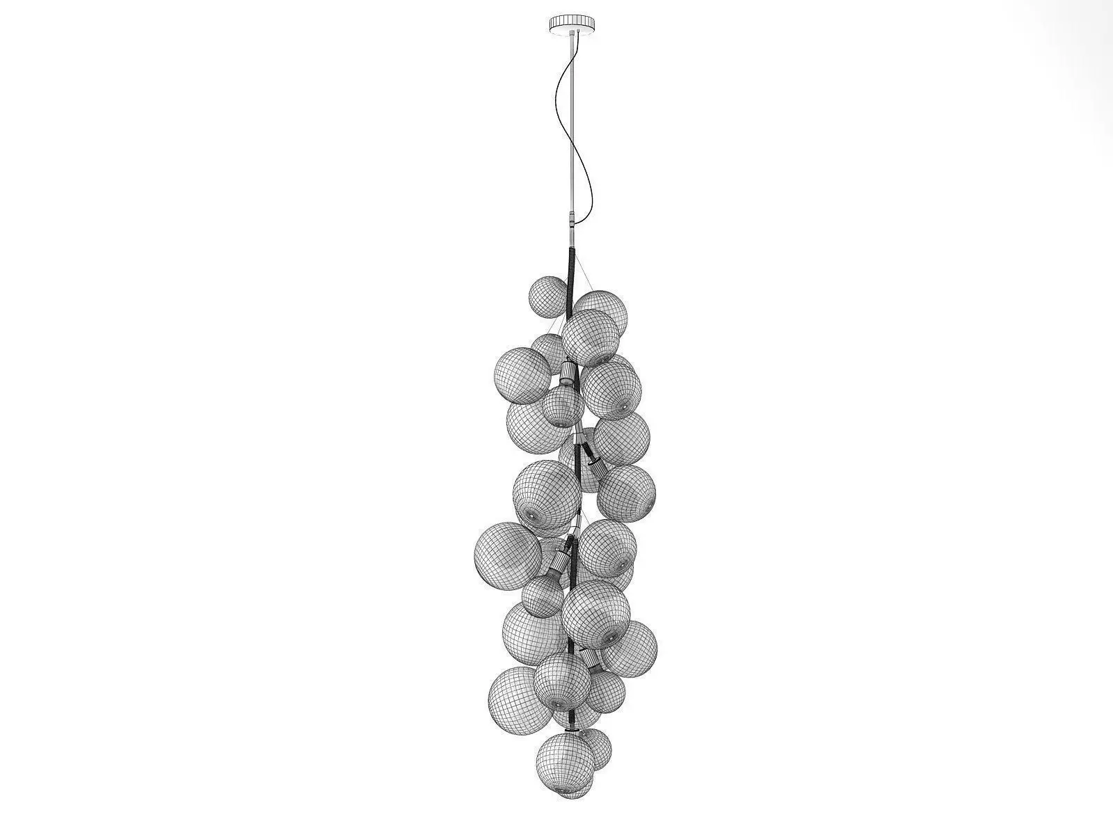 X-Tall Bubble Chandelier 3D model_2