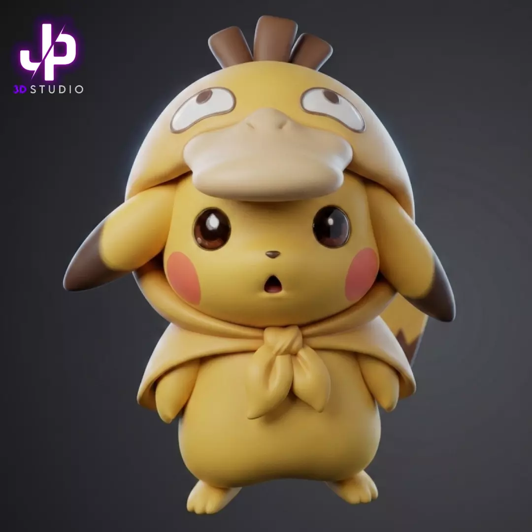 Pikachu Cosplay Psyduck FIGURE 3D 3D print model