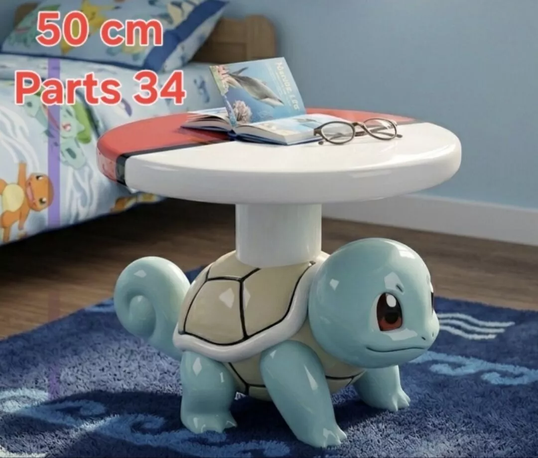 Squirtle Pokemon Side Table 50cm Custom Kids Room Nightstand 3D print model