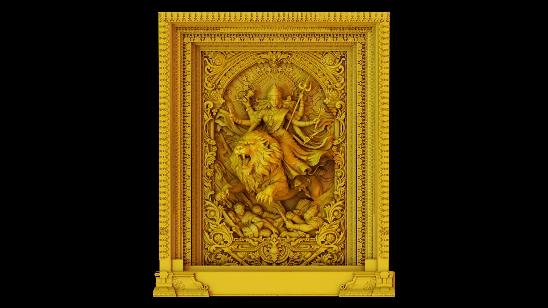 god durga devi statue 3D model