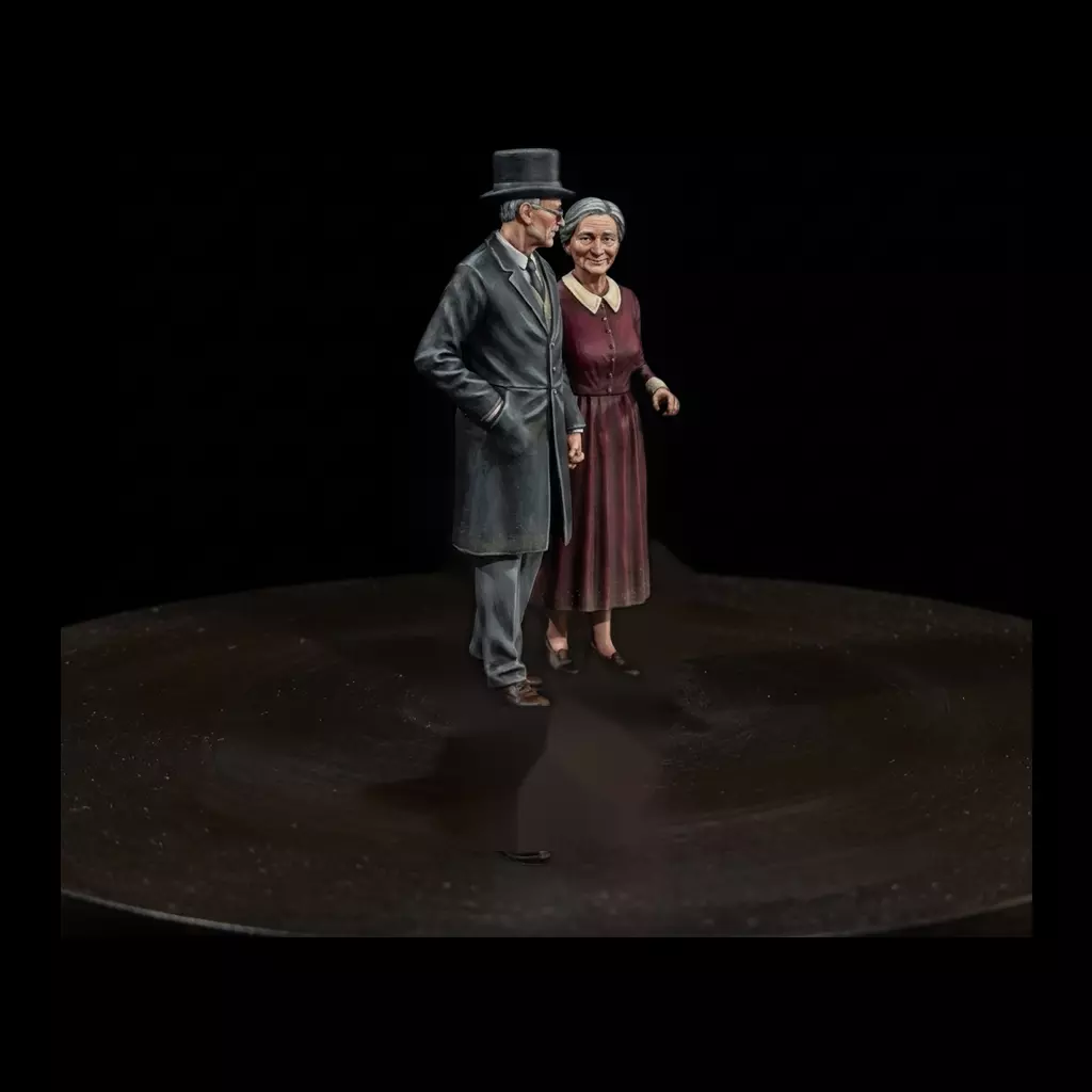 1-87 HO Victorian Couple Strolling Printable STL 3D print model