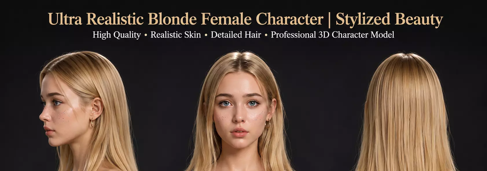 Ultra Realistic Brownie Female Character Stylized Beauty 3D model