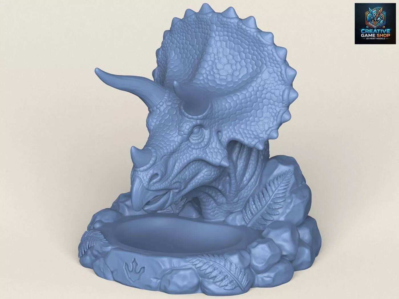 Triceratops Dinosaur Head Soap Holder 3D print model