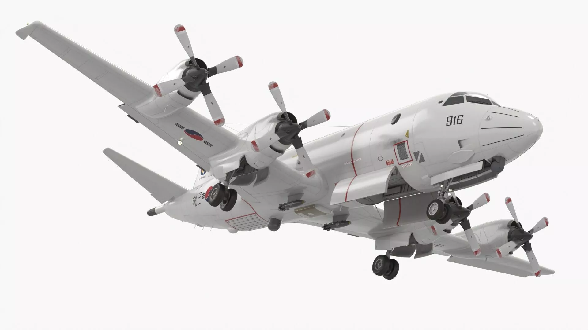 South Korea P3 Orion Anti Submarine Plane Rigged 3D model