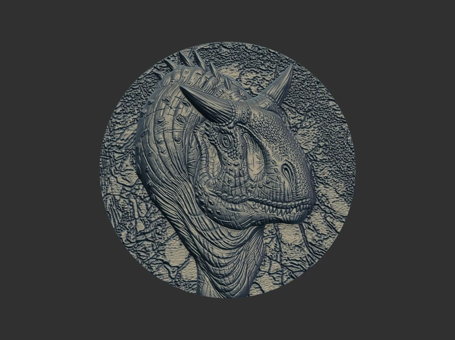 dinosure trex cnc round frame 4 3D print model