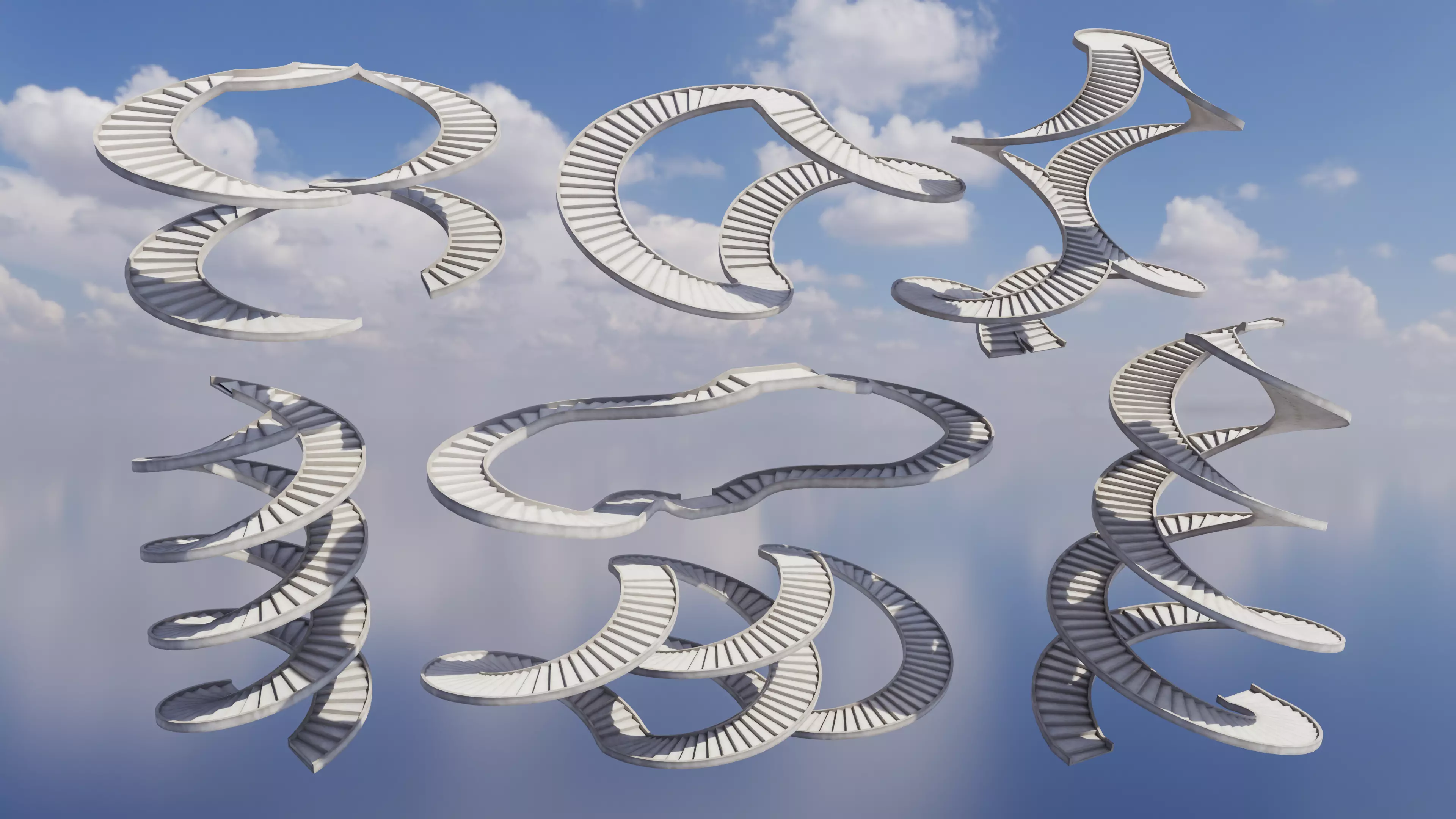 Infinite Stairs Low-poly 3D model