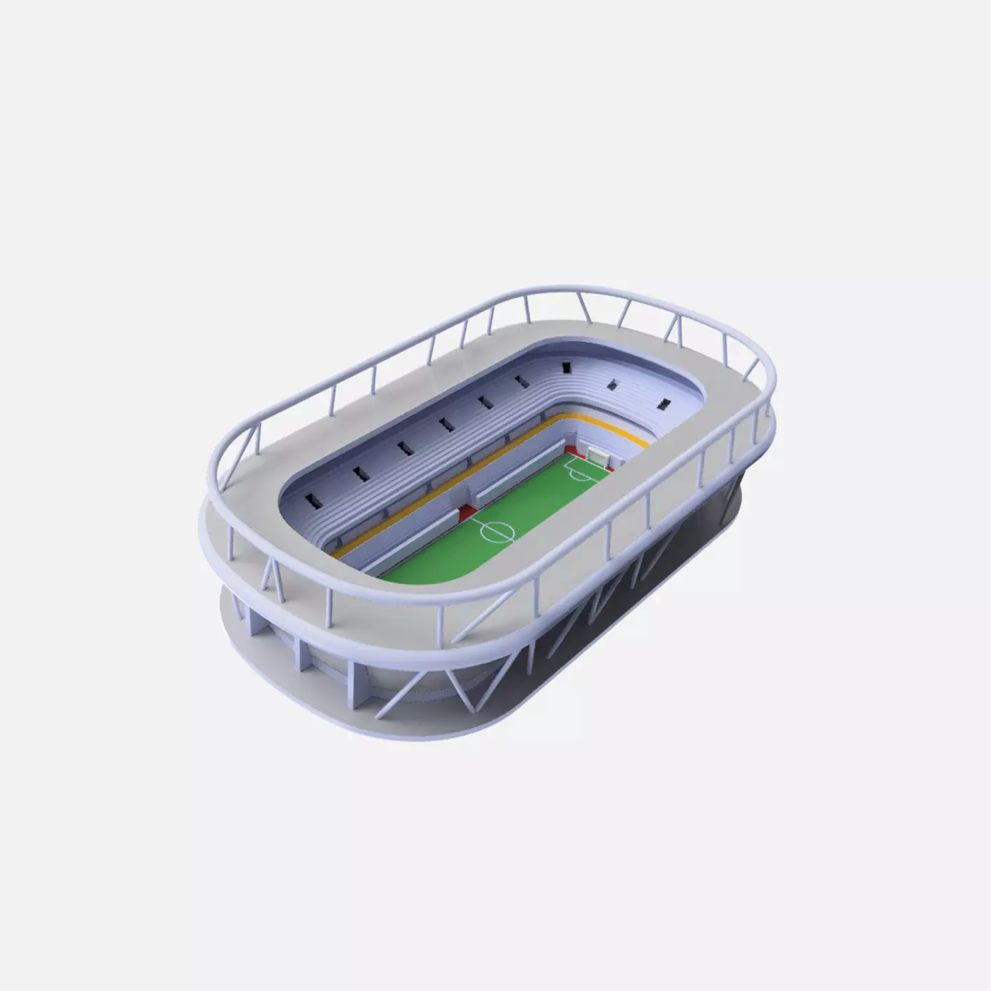 Modern Mini Football Stadium 3D Printable Architectural Model 3D print model