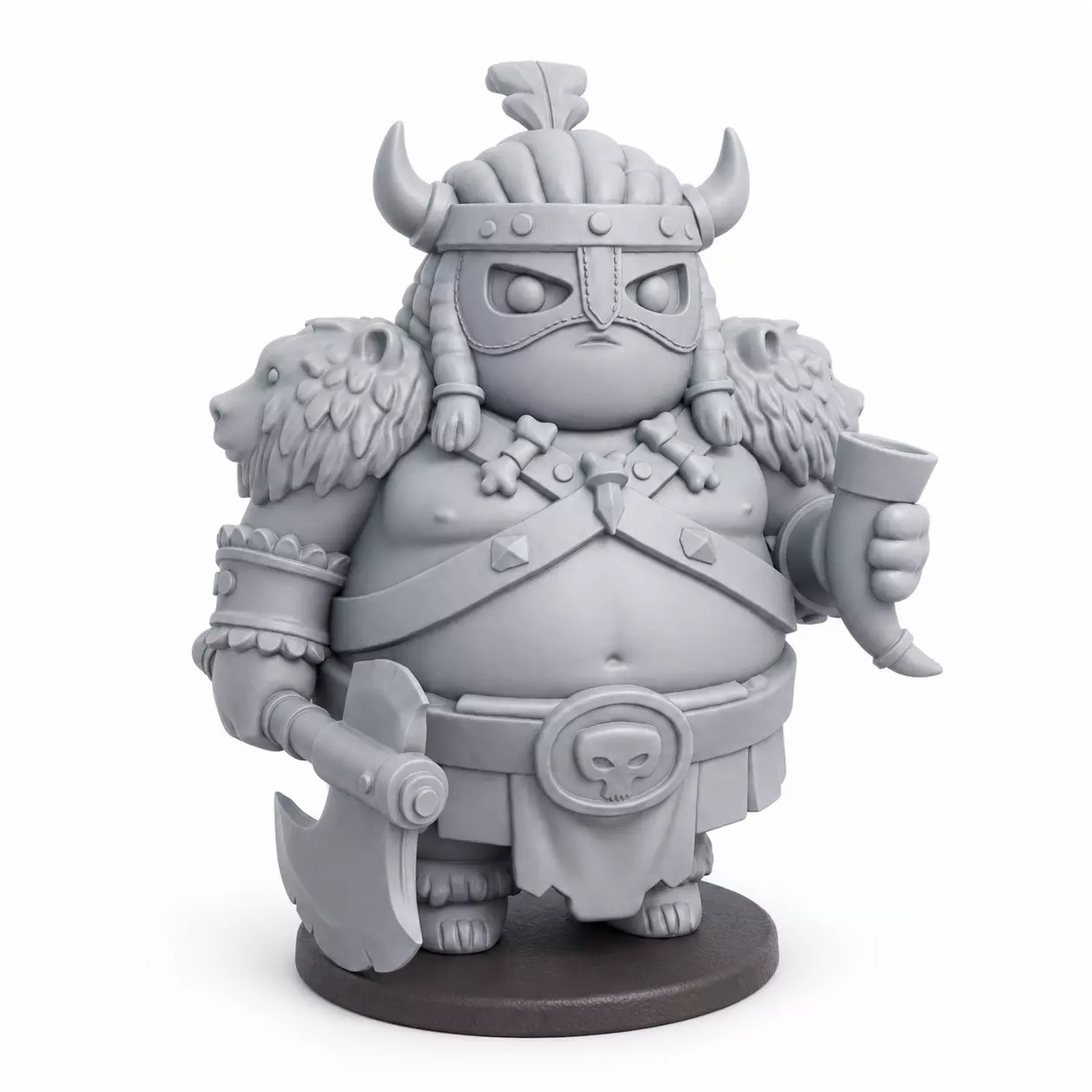 FAT BARBARIAN WARRIOR MINIATURE 3D print model