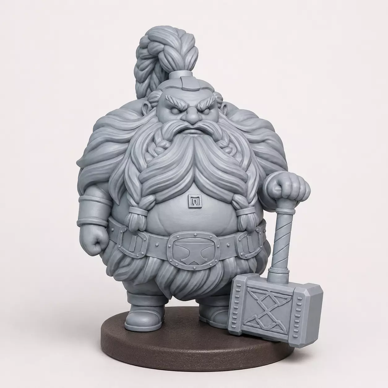 FAT DWARF BLACKSMITH WITH HAMMER 3D print model
