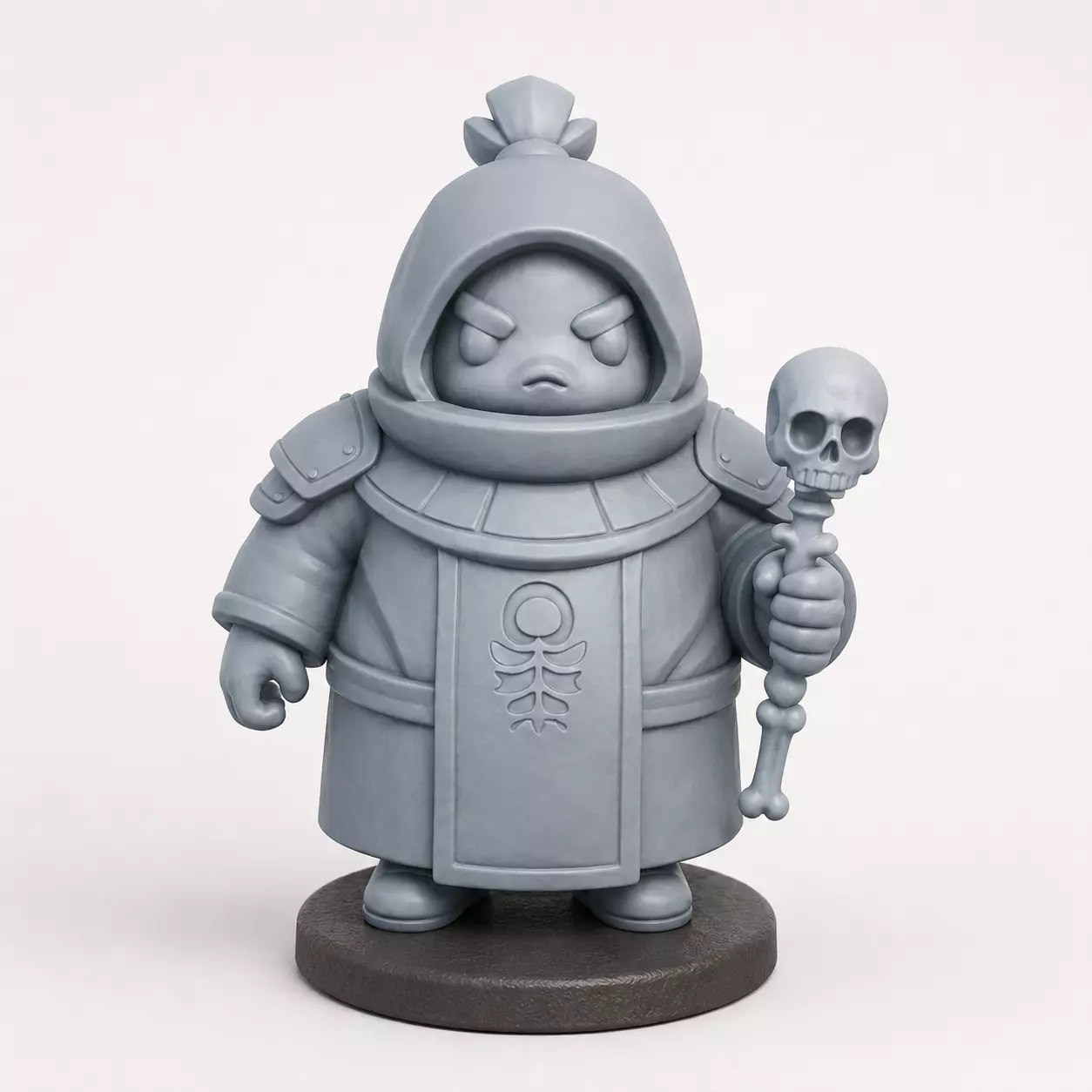 FAT NECROMANCER WITH SKULL STAFF 3D print model