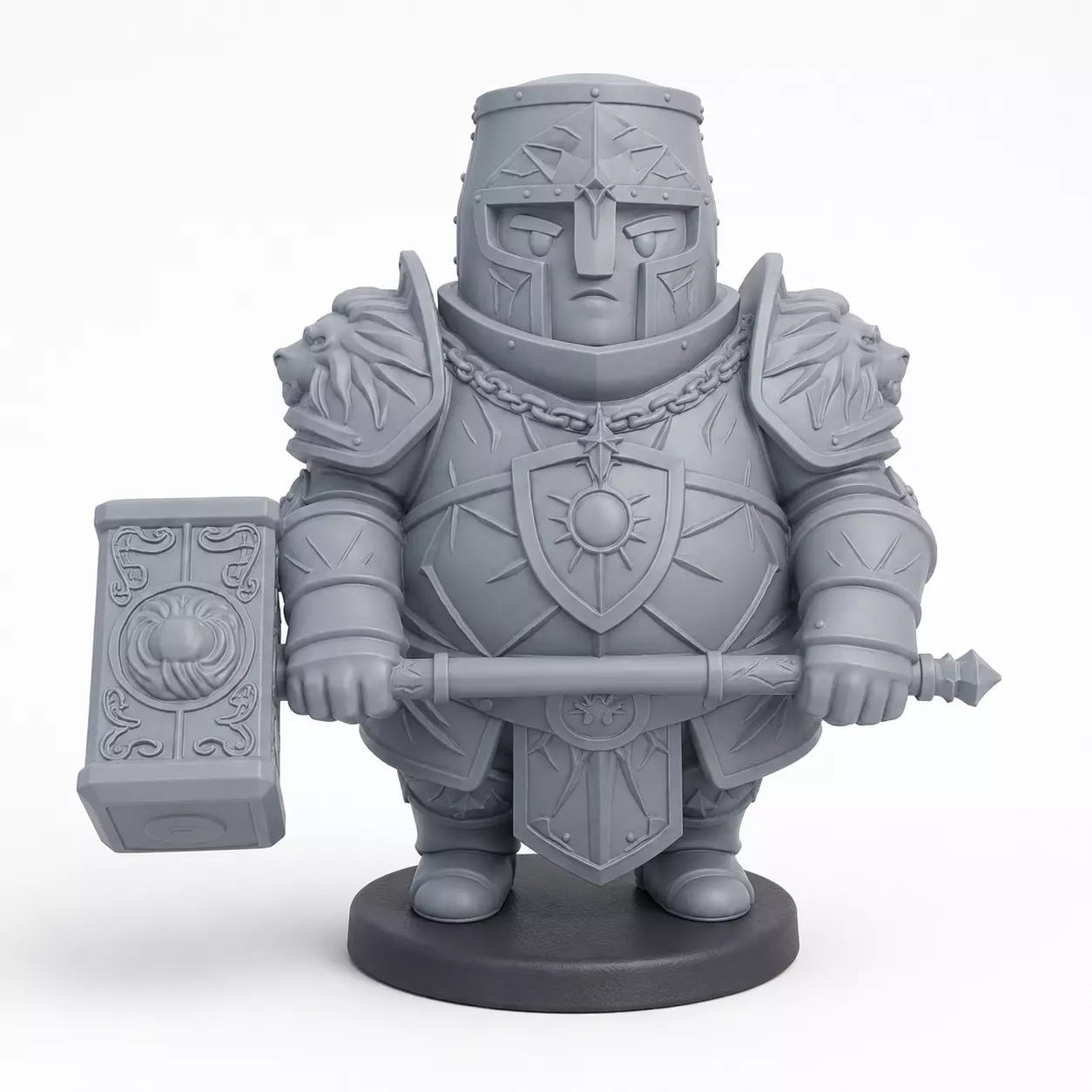 FAT PALADIN IN SUN ARMOR 3D print model