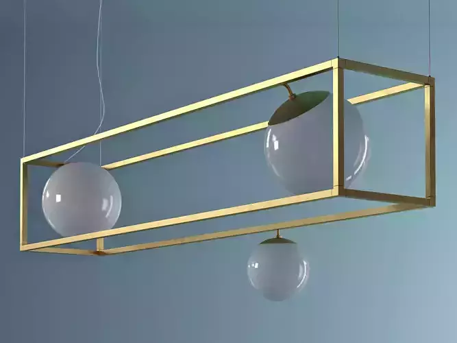 Witt 3 pendant light with two balls hanging from it