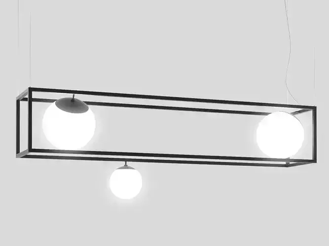 Witt 3 pendant light with two balls hanging from it