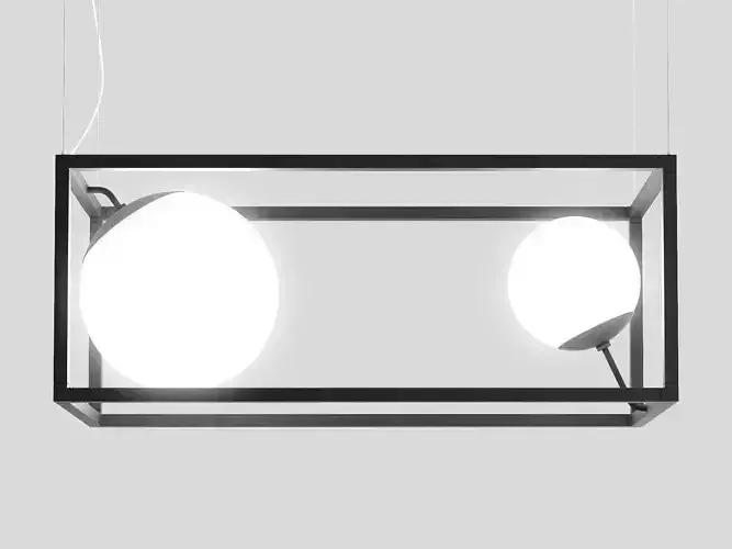 Witt 2 pendant light with two balls hanging from it 3D model Witt 2 pendant light with two balls hanging from it 3D model