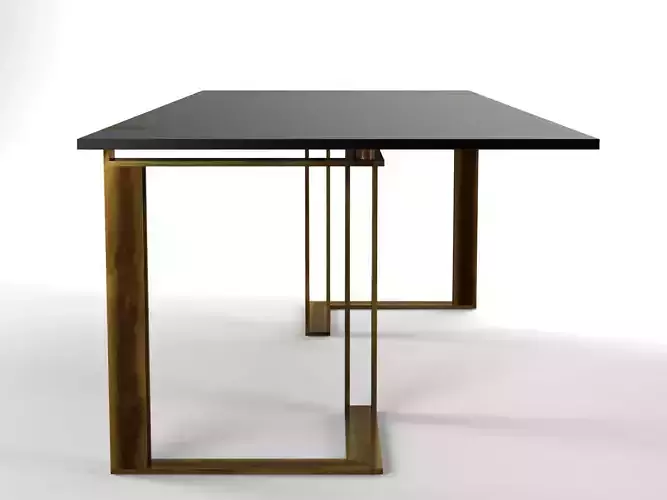 BlackandGold dining table with brass legs