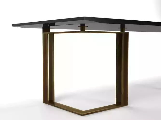 BlackandGold dining table with brass legs