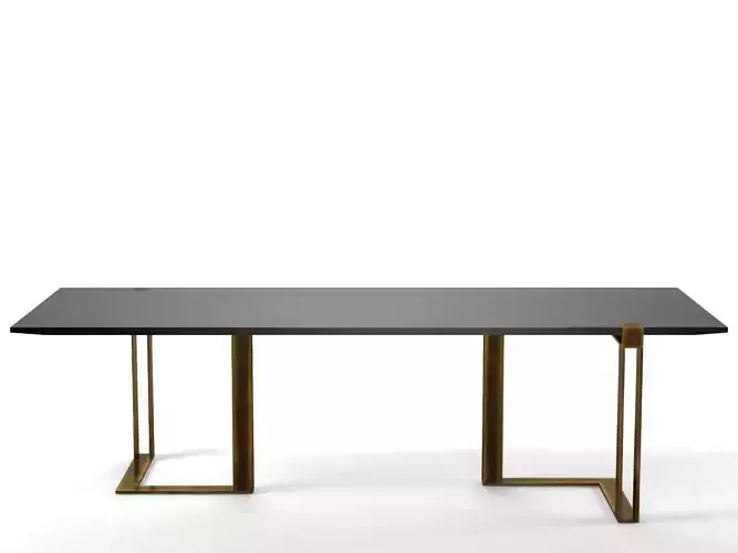 BlackandGold dining table with brass legs