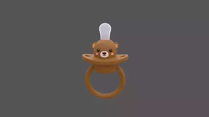 Low-Poly Bear Baby Pacifier