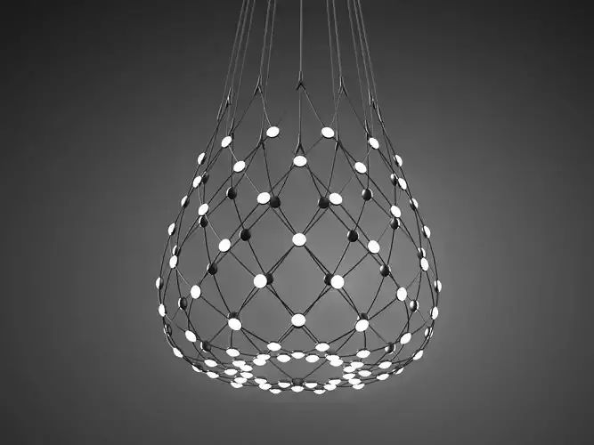 Mesh light hanging from net