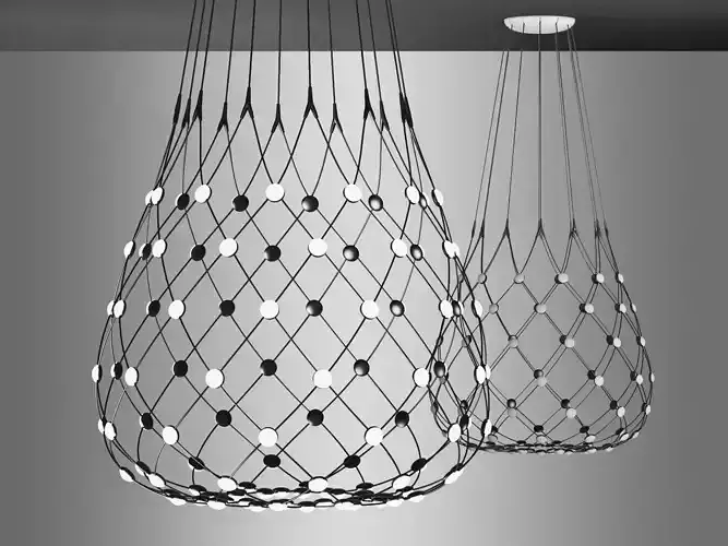 Mesh light hanging from net